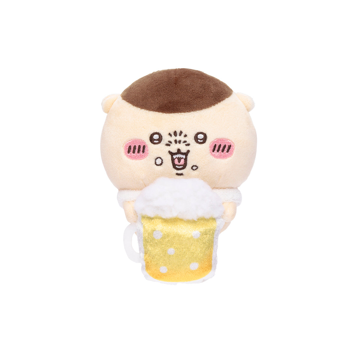 ちいかわ デスクトップから見守るひっかけぬいぐるみ（ビールを飲む