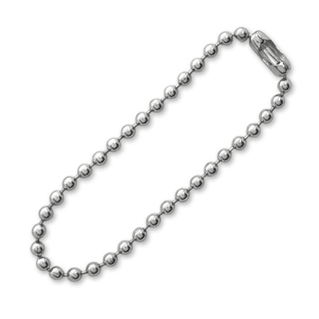 キーホルダー ボールチェーン2.3mm 片コネ付 ロジウムカラー – 貴和