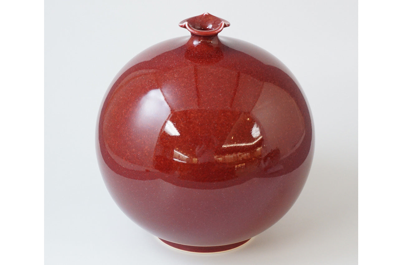 花器 「辰砂花瓶 丸形」 真右ェ門窯 有田焼 陶磁器 – Takumi Japan