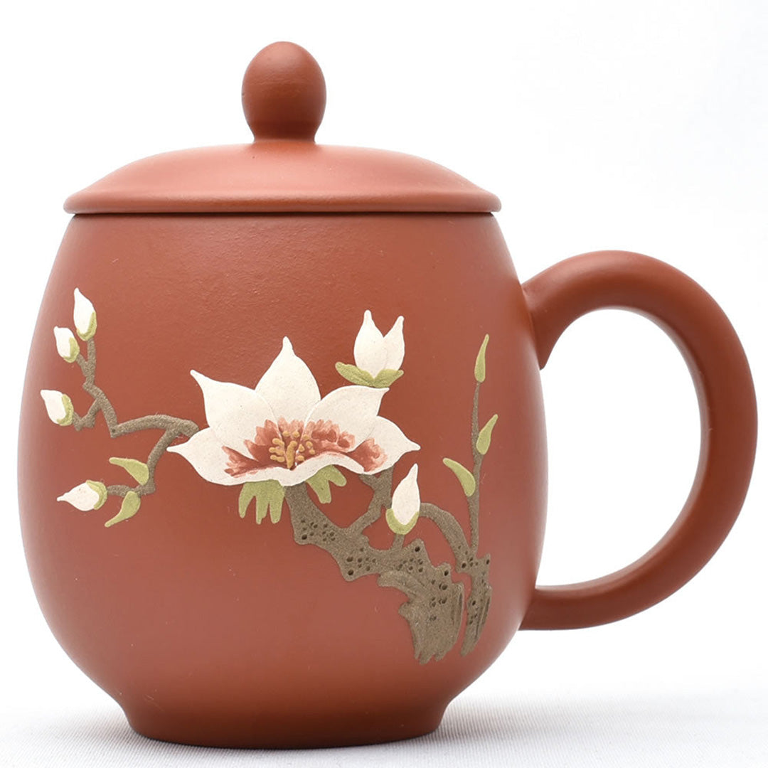 宜興紫砂 玉蘭花蓋杯マグカップ｜中国茶器の専門店・天香茶行