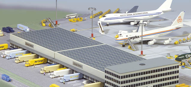 Herpa Wings 空港ジオラマ建物組立キット カーゴセンター(貨物センター