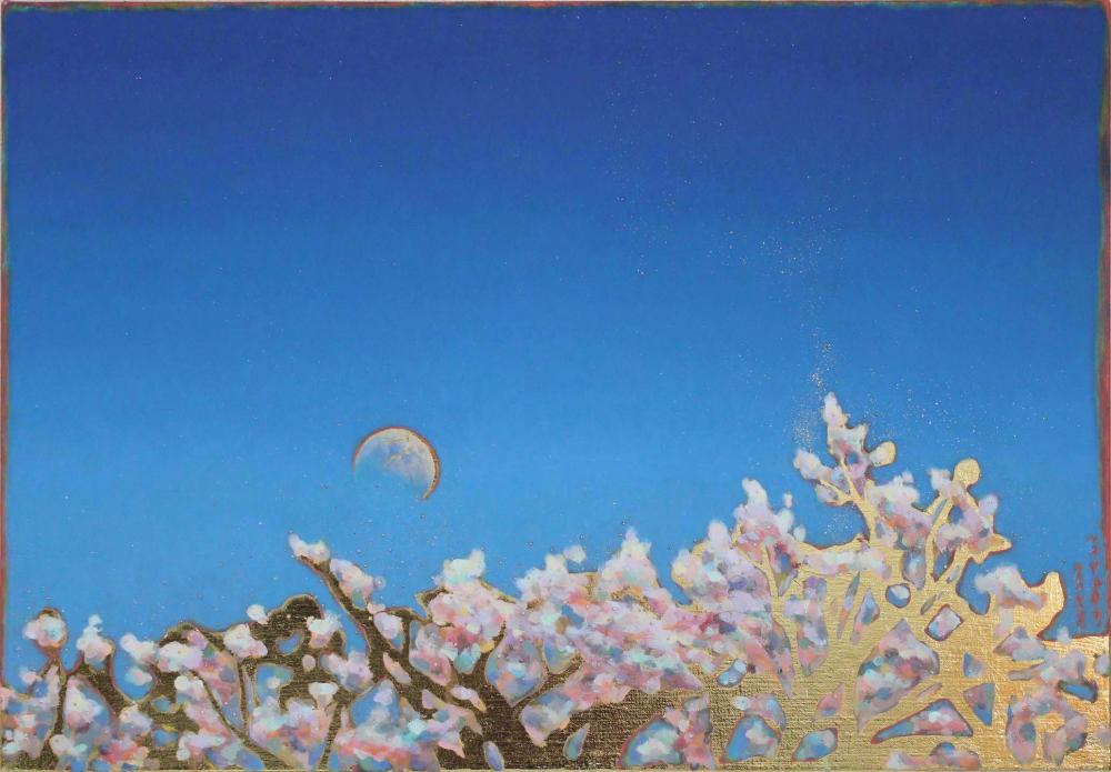 蒼天の白夜月white night moon in the blue sky|福井直子Naoko Fukui