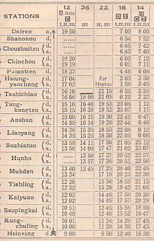 時刻表にみる満鉄と「あじあ」号