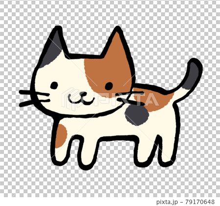 三毛猫のかわいい手描きイラストのイラスト素材 [79170648] - PIXTA