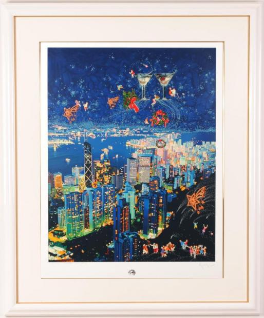 楽天市場】ヒロ・ヤマガタ 慕情 絵画 香港 風景画 夜景 シルク