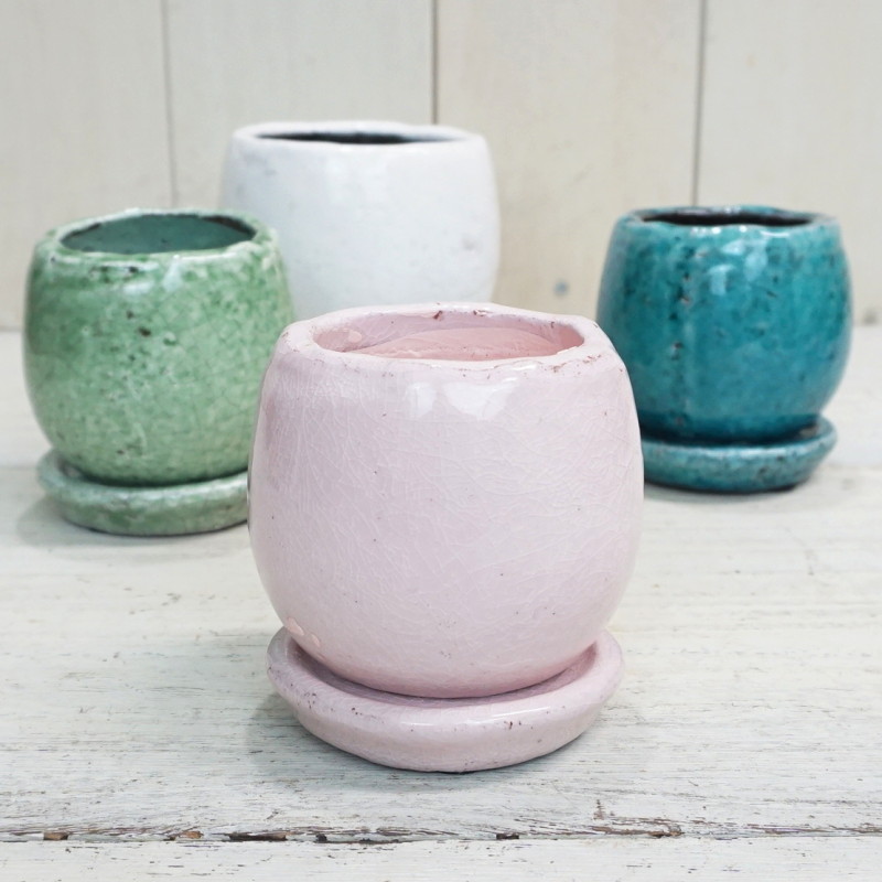 楽天市場】植木鉢 おしゃれ 陶器鉢 アンジェラS (5色)＜ 8.5cm 3号 穴