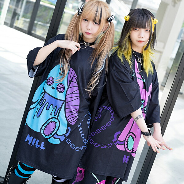 楽天市場】ミル ヒュージTシャツ 半袖 パンク ロック V系 ファッション
