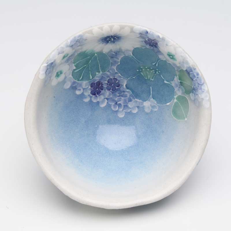 楽天市場】【青彩白花 飯碗】瀬戸焼 和食器 食器 茶碗 手描き 花柄