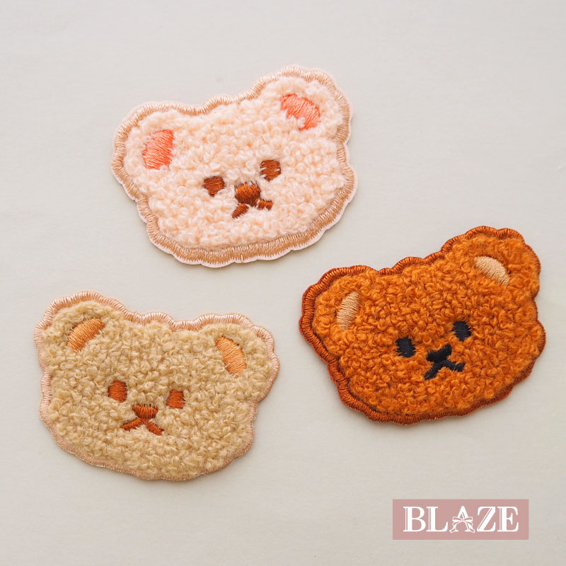 楽天市場】ワッペン くま 刺繍 もこもこ アイロン接着 入園 入学 名前