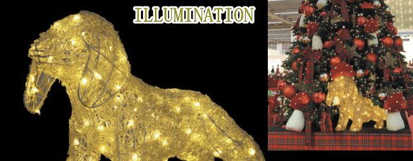 新品 白いダックス犬 クリスマス ライト イルミネーション 屋外 LED