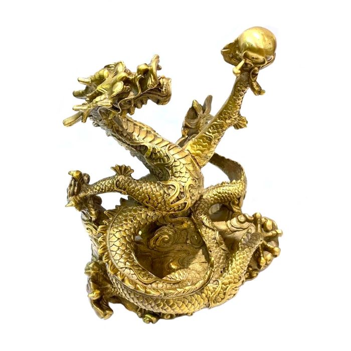 楽天市場】真鍮製 黄銅 オブジェ 昇龍 珠持ち ドラゴン 竜 五爪 5本爪
