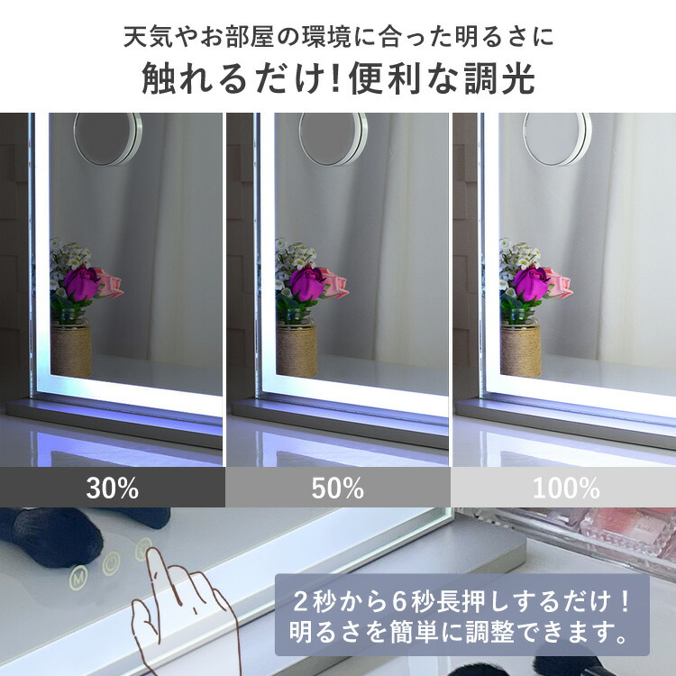 楽天市場】女優ミラー ハリウッドミラー 全周LED 幅72cm 高さ56cm 木製