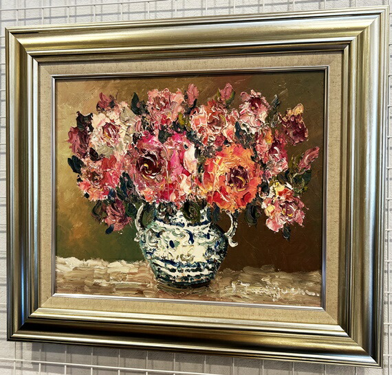 楽天市場】「バラ」～ピンクの薔薇～ 谷口春彦（F8サイズ油彩画[油絵