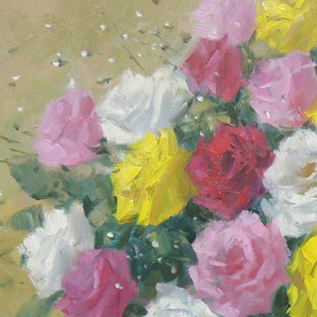 楽天市場】絵画 油絵 ばら F20号 （堀哲夫） 送料無料 【肉筆】【油絵