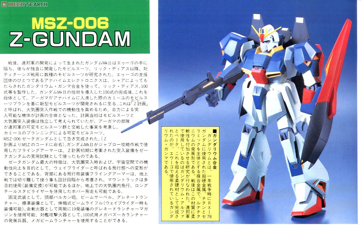 Zガンダム (1/60) (ガンプラ) - ホビーサーチ ガンプラ他