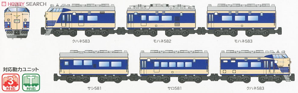 Bトレインショーティー 国鉄 583系 寝台特急電車 (基本・6両セット