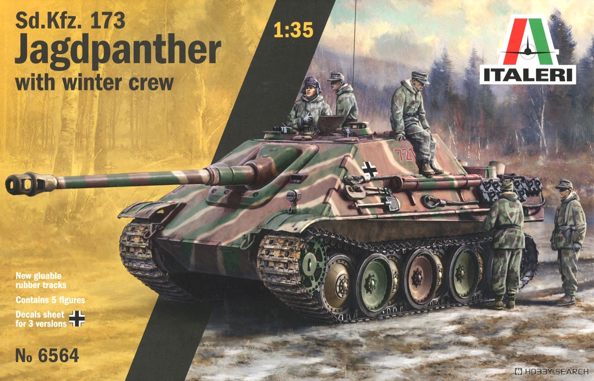 WW.II ドイツ軍 Sd.Kfz.173ヤークトパンター 冬季装備戦車兵 5体付属