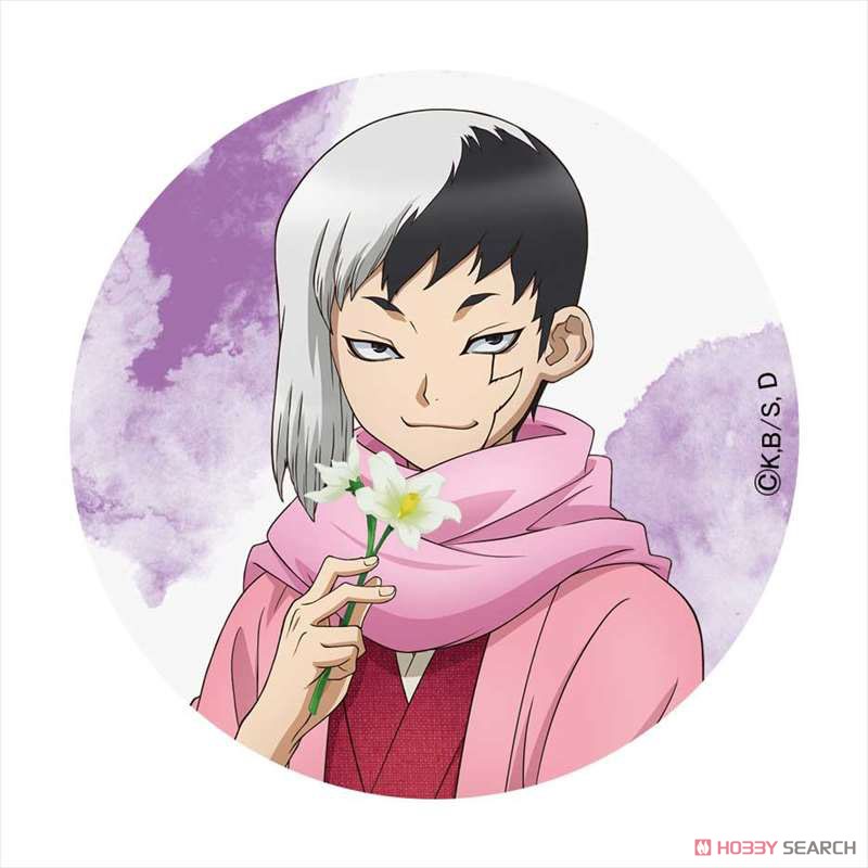 Dr.STONE 描き下ろし缶バッジ あさぎりゲン (キャラクターグッズ