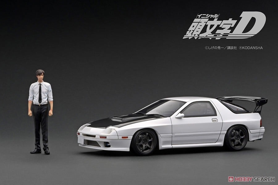 INITIAL D Mazda Savanna RX-7 Infini (FC3S) White With Mr. Ryosuke