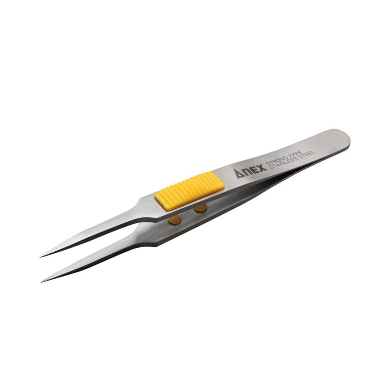ラバーグリップ付 ステンレスピンセット 極細鋭型115mm （SUS410
