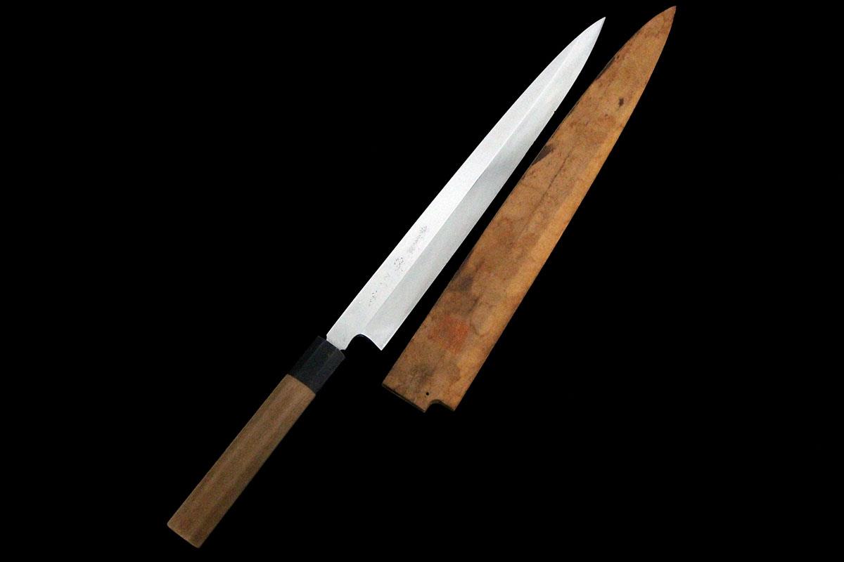 柳刃包丁 本焼 尺一 純日本鋼 朴柄 白鞘付 KN02-A9462-2L3D | 源玄磨