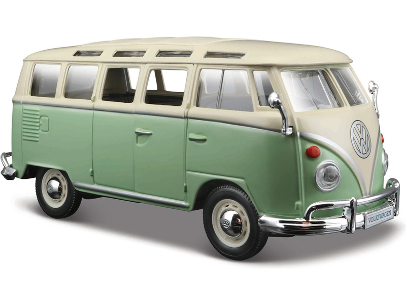 Maisto Volkswagen Van Samba 1:25 zeleno/krémová - sběratelský