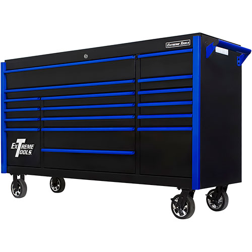 Extreme Tools® DX Series 72in W x 21in D 17 Drawer Triple Bank