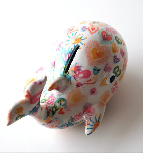 貯金箱 おしゃれ かわいい 陶器 くじら 鯨 オブジェ 置物 可愛い