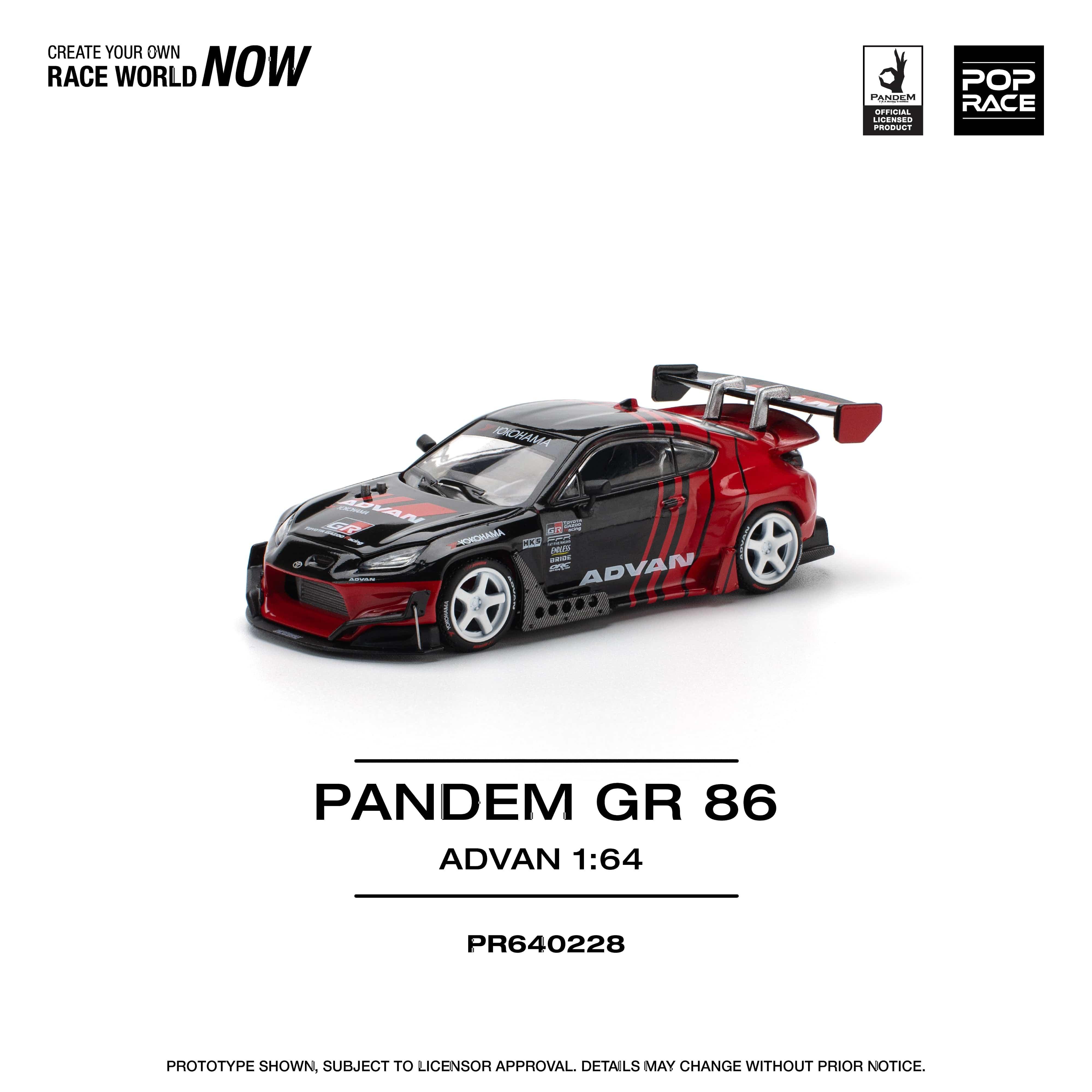 Toyota GR86 Pandem Advan Pop Race 1/64 scale – Hanz Driven