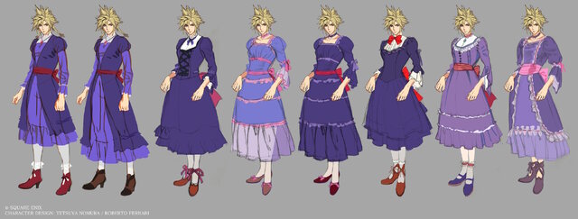 FF7リメイク』女装クラウドの“開発初期アート”、まだまだ出てくる