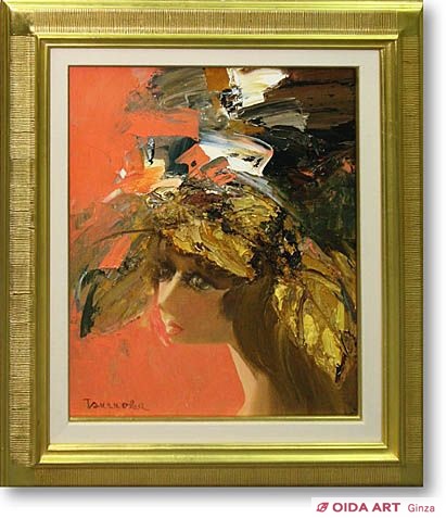 鶴岡義雄マドモアゼルリトグラフ絵画