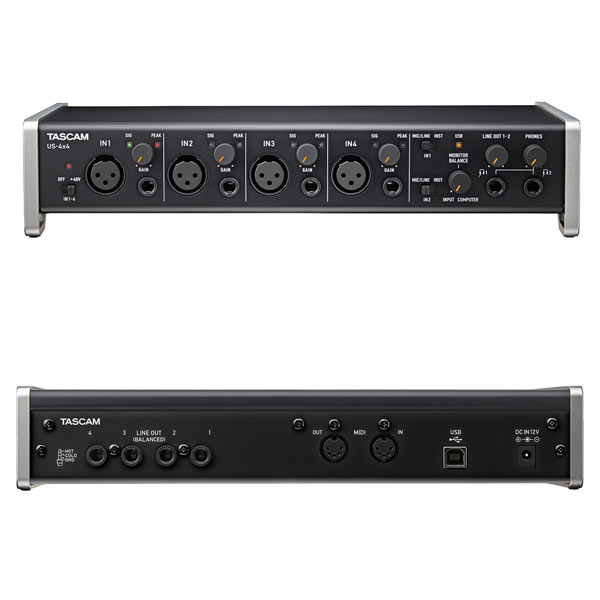 TASCAMの低価格で高音質名オーディオインターフェイスUS-4×4-CUをご