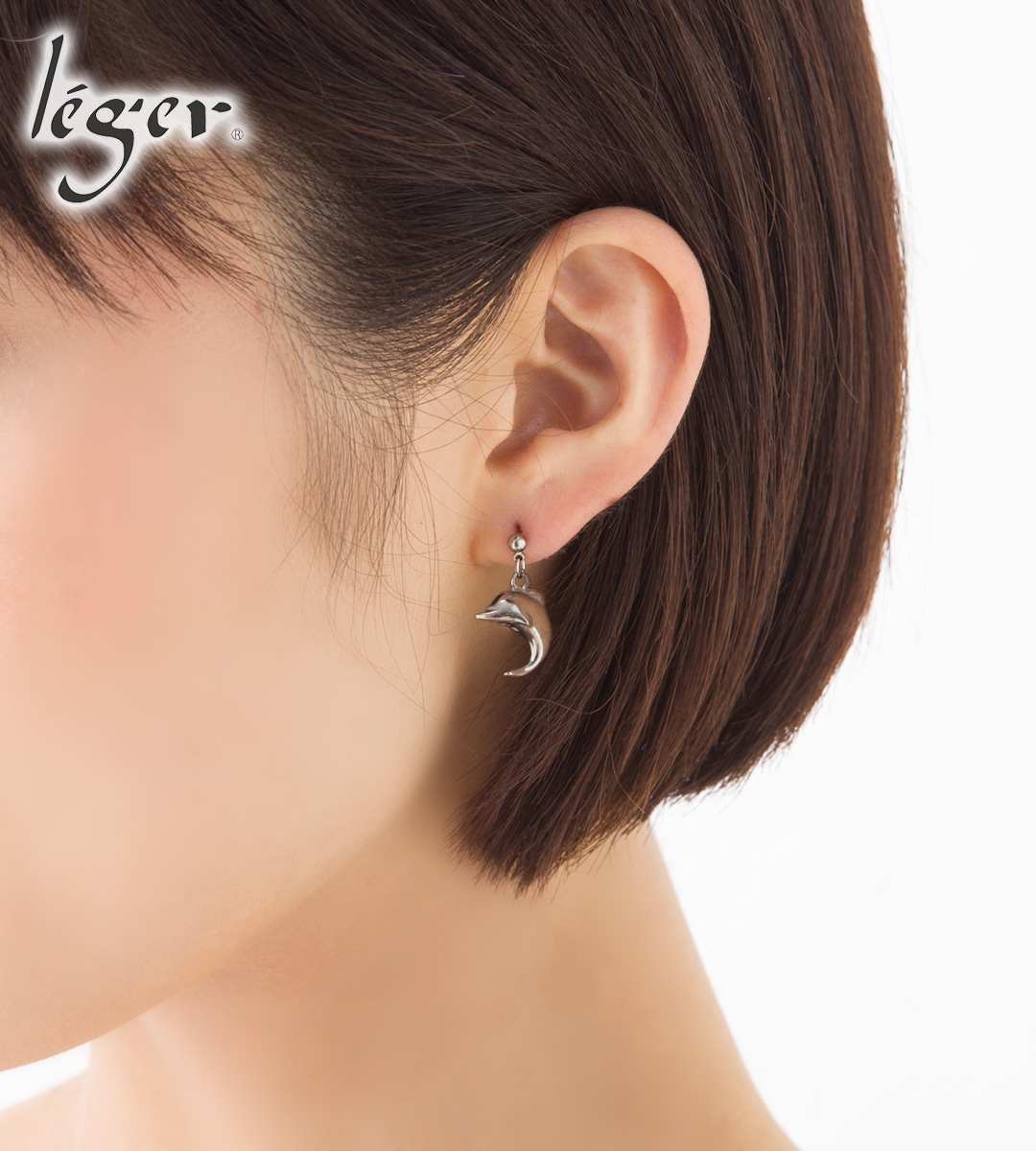 純チタンピアス(ポスト) イルカ｜leger レジエ PP25pair