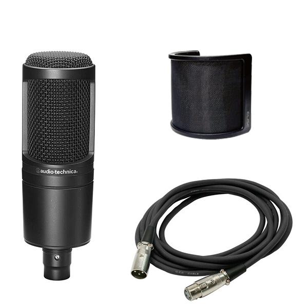 audio-technica コンデンサーマイク AT2020 + ポップガード + XLR