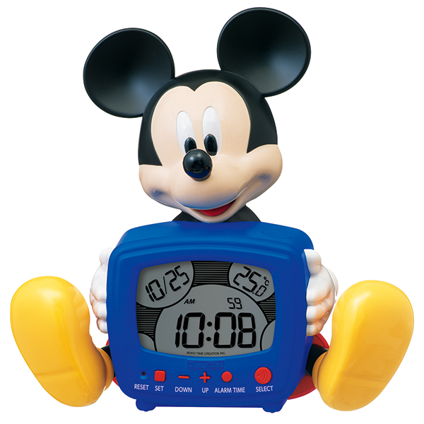 ミッキーマウスの声で元気におめざめディズニーの立体目ざまし時計を