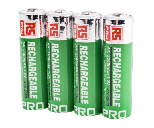 63-7570-33 充電式単三電池 ニッケル水素 1.2V 2300mAh 1袋（4個入