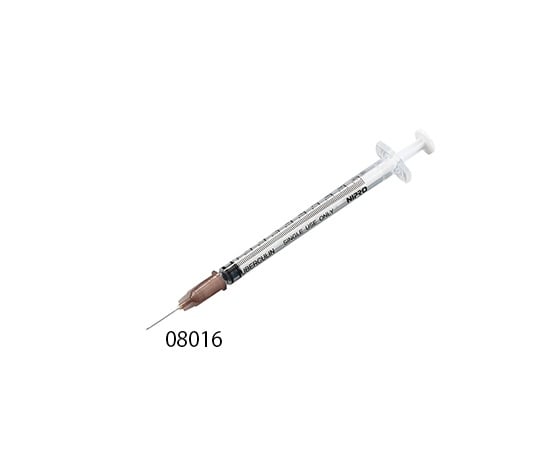 8-1701-25 シリンジ(針付き) 1mL(ツベルクリン用) 26G 1/2(13mm) SB