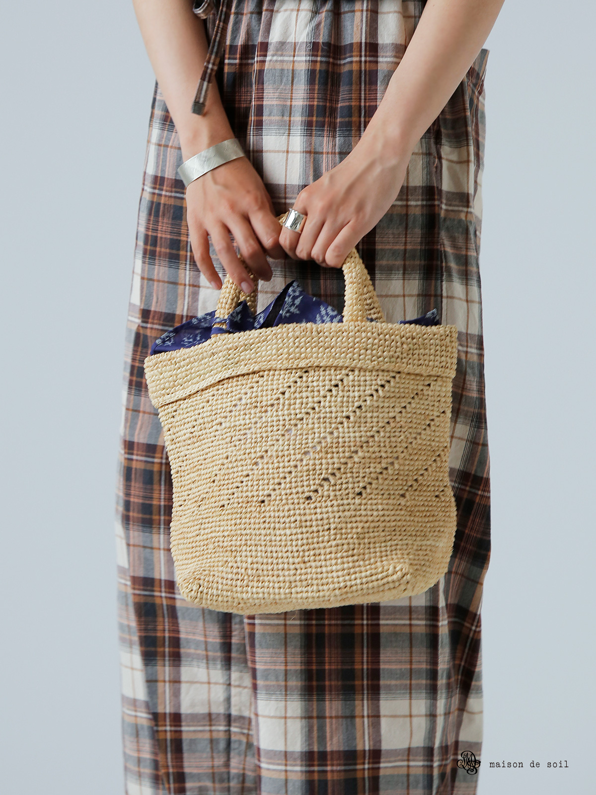 maison de soil メゾン ド ソイル RAFFIA M BAG (COMBI) ラフィア M