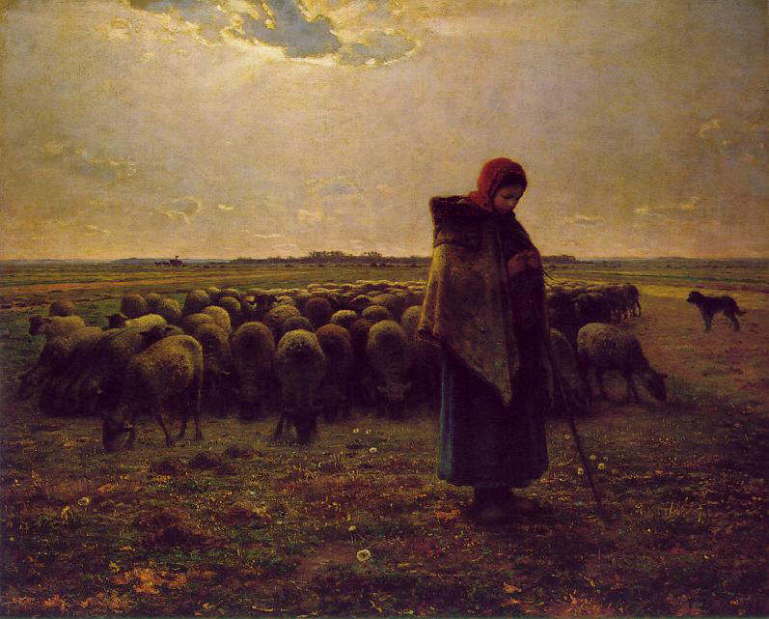 ジャン＝フランソワ・ミレー 【 羊飼いの少女 】 1864 Oil on canvas