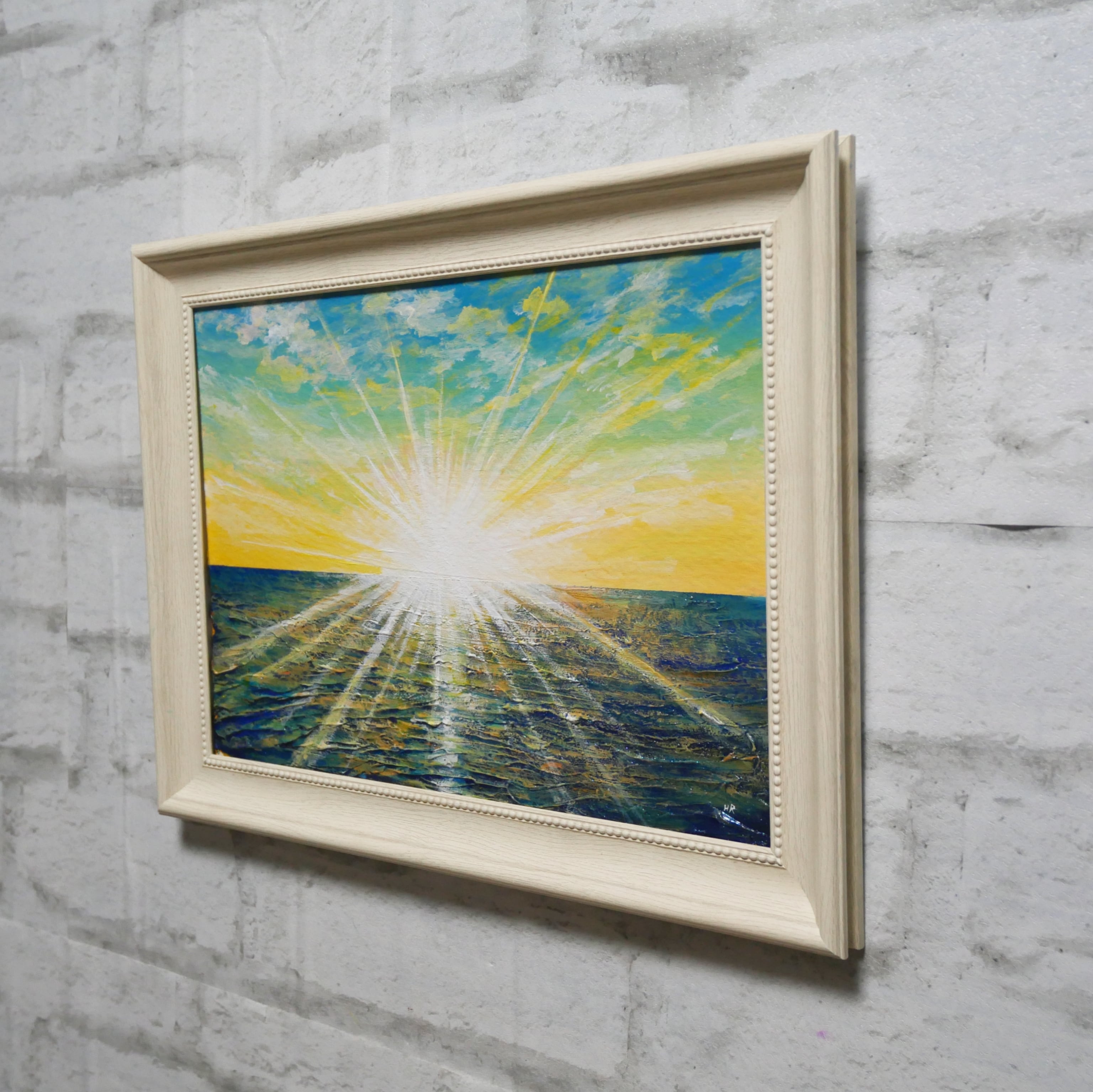 油絵 油彩 油彩画 絵 絵画【朝日の海】 | HIROSHI1990