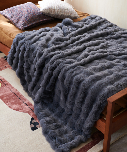 セール】FUR BLANKET L フェイクファー ブランケット（ブランケット