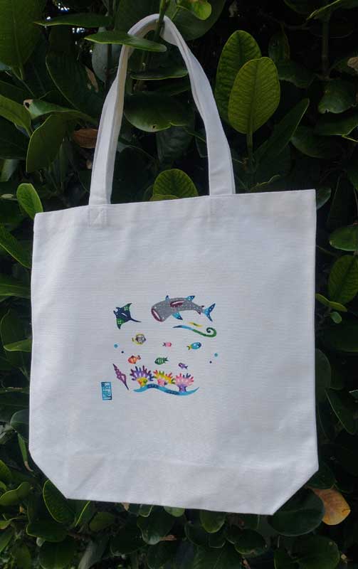 ネット販売限定】トートバッグ・ジンベエザメとマンタ | 紅型