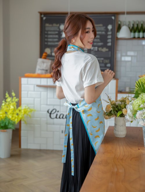 台湾 バナナ柄チャイナドレス風エプロン Cheongsam Monmon - Pinkoi