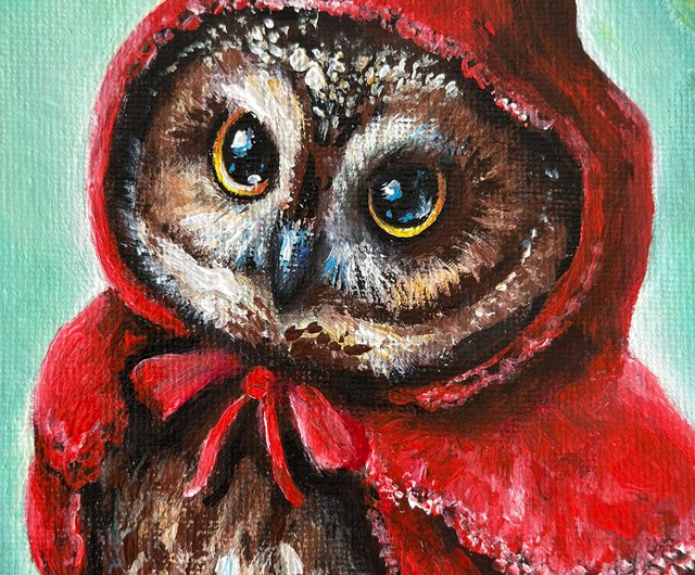 送料無料 10%OFF】スロバキア キャンバスに描かれたフクロウの