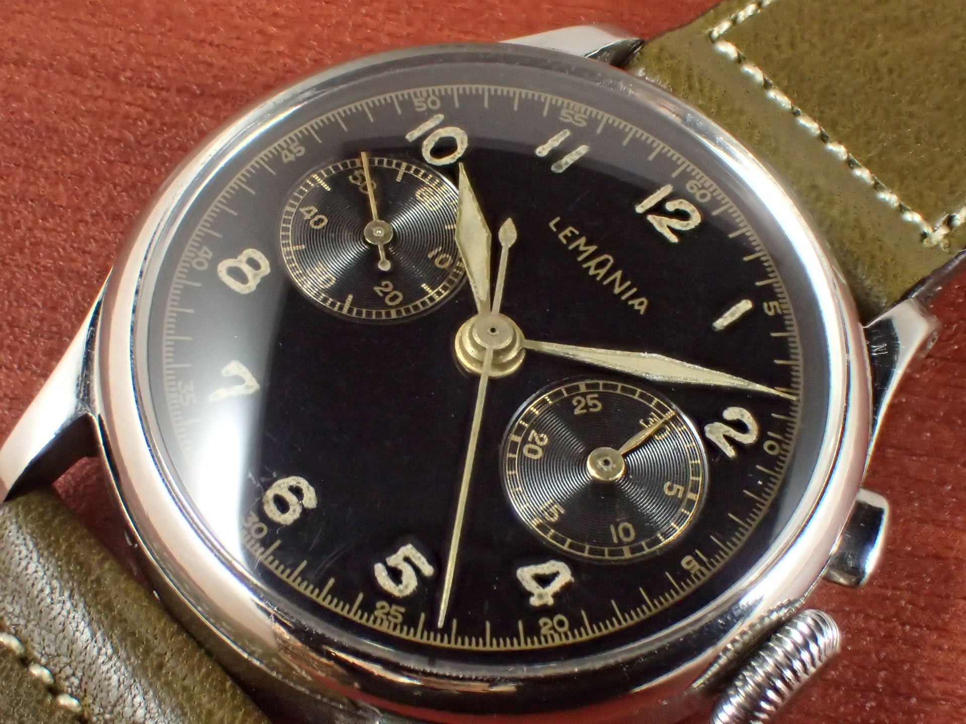 レマニア クロノグラフ Cal.13CH ブラックミラーDL 1940年代 | VINTAGE