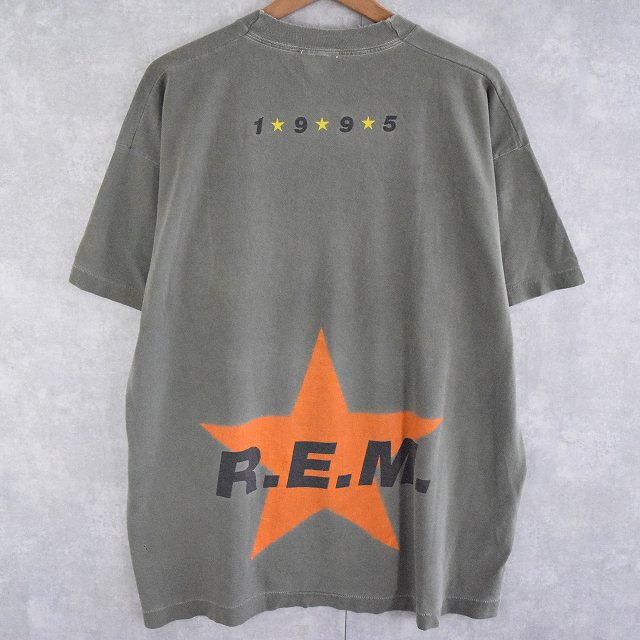 90s 90年代 アールイーエム カーキ ツアー バンT 音楽 ミュージック