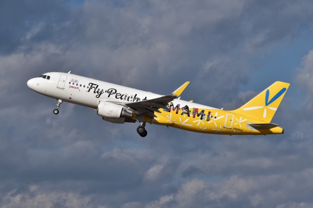 バニラエア Fly Peach to AMAMI」特別塗装機 ピーチ (A320 | JA08VA