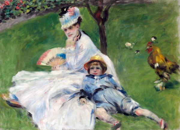 ピエール＝オーギュスト・ルノワール 「モネ夫人と息子」の画像