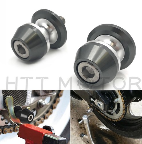 HongK Gray 8mm Swingarm Spools Slider For Universal Motorcycle