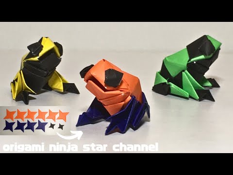 折り紙☆12 ヤドクガエル 2-1 poison dart frog origami - YouTube